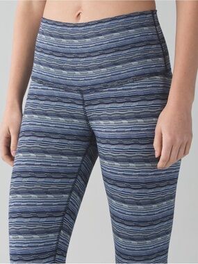 lululemon athletica Wunder Under Crop Blue Space Dye Legging